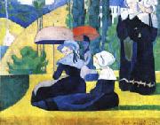 Breton Women with Parasols Emile Bernard